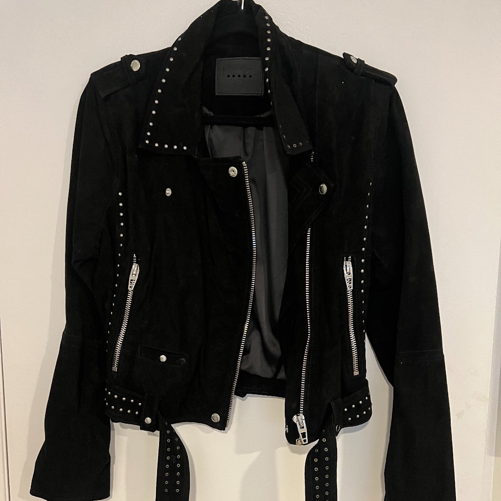 Genuine Leather Jacket With Silver Hardware Details